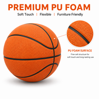 Ballon de basket silencieux d'entraînement en intérieur Elite Taille 7, 29,5 pouces, mousse PU, 340g, toucher doux et faible bru