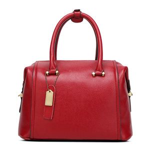 Sac à main Boston en cuir PU de haute qualité à trois sangles avec fermeture éclair et doublure en polyester pour femmes - Product Image 5