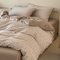 Ensemble de couvre-lit de mariage de luxe moderne, taille complète, 4 pièces, motif géométrique, 100% coton, 600 fils, literie écologique