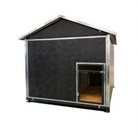 Grande villa extérieure pour chien, abri isolé pour animaux de compagnie avec portes avant et arrière, fenêtre latérale ventilée