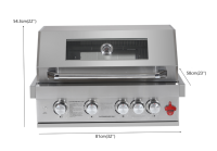 Barbecue d'extérieur encastrable moderne en acier inoxydable de qualité supérieure, brûleur arrière infrarouge, convertible propane/gaz naturel, réglable pour les fêtes