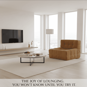 Sillón de Corduroy con Diseño Waffle en Color Crema, Sofá Compacto, Mueble Ecológico Ajustable para Sala de Estar, Apartamento u Hotel - Product Image 3