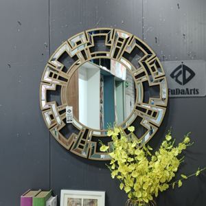 80 من الشركة المصنعة للمصنع الأكثر مبيعاً مرآة مخصصة بإطار جدار الشمس للفنادق المنزلية الفن الزخرفي دروبشيبينغ DDP - Product Image 6