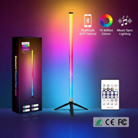 Lampe de sol intelligente RGB, lampe de sol d'angle LED avec application Bluetooth, synchronisation musicale, 16 millions de couleurs