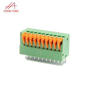 Connecteur fil-circuit imprimé 2,54 mm, borne électrique verte, <span class=keywords><strong>bornier</strong></span> à ressort pour PCB 6 8 10 - Product Image 1