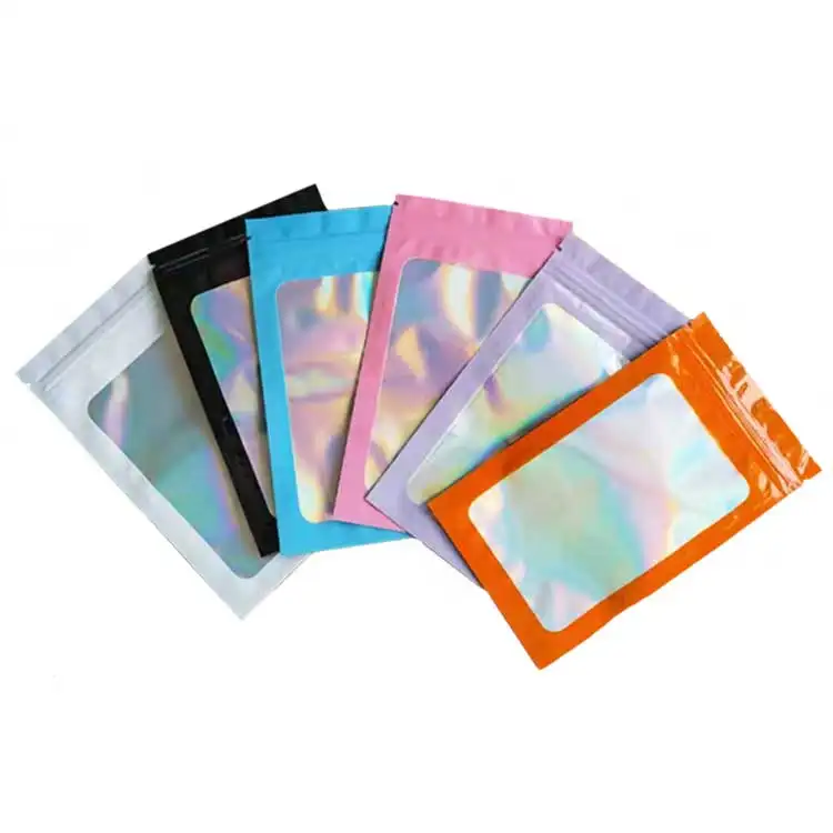 Plastic Bag Mylar Zip Lock Bags Black Pink White Orange Purple Color Packing Bag With Zipper