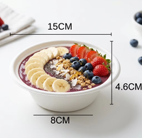 Wegwerp fruit- en ontbijtschaal van wit papier, 12oz (340ml), voor kantoorlunch, milieuvriendelijk en hittebestendig.