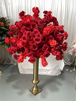 IFG Promotion Exceptionnelle : Grande Boule de Fleurs Artificielles en Soie Rouge (80 cm) – Rose et Fleur de Cerisier pour Centre de Table de Mariage