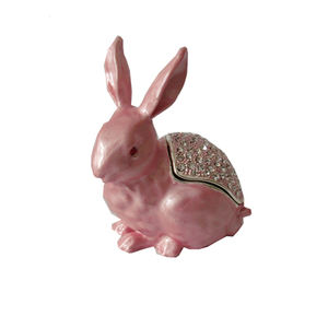 2023 новый золотой кролик с полным хрусталем на теле Ювелирная эмалированная безделушка - Product Image 6
