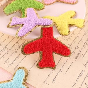 Wholesale Factory Price 6CM Iron on Cute Glitter Edge Plane Chenille Patches for Clothes <b>Bag</b> <b>Hat</b> - Product Image 4