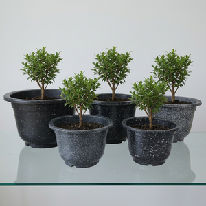 UV Resistant Outdoor Nursery Pot OEM ODM Available High Quality PP <b>Plastic</b> Decorative Garden <b>Planter</b> with Granite Effect Surface - Product Image 1