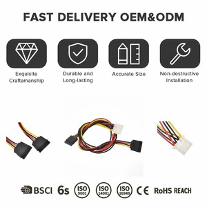 Harnais de câblage personnalisé en <span class=keywords><strong>PVC</strong></span>/PTFE isolé IP65, 15 6 8 broches, câbles d'alimentation GPU SATA PCIE, fils de cuivre, bornes de connexion, systèmes informatiques - Product Image 3
