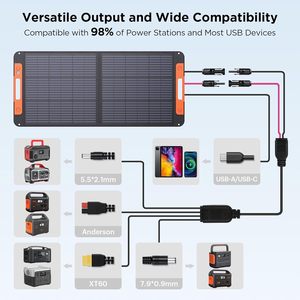 100W <b>Foldable</b> <b>Solar</b> Charger 23.5% High Efficiency IP67 Waterproof Portable <b>Panel</b> DC Connectors Power Station Monocrystalline - Product Image 5