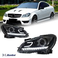 Ensemble de phares LED laser avec feux de jour séquentiels pour Mercedes Classe C W204 2011-2014 Berline - Pièces de mise à niveau