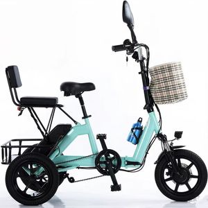 Tricycle électrique pliable de 16 pouces pour adultes, cadre en aluminium, moteur sans balais, 7 vitesses, panier, batterie lithium intégrée 48V 10.4AH, frein à disque - Product Image 5