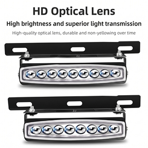 Éclairage de plaque d'immatriculation <span class=keywords><strong>LED</strong></span> 6 <span class=keywords><strong>LED</strong></span> <span class=keywords><strong>12V</strong></span> 24V Blanc Jaune Double faisceau Faisceau haut/bas Projecteur pour voiture - Product Image 1