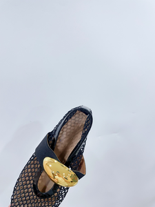 Alaias - Zapatillas de Ballet Retro de Piel de Oveja Tejida con una Sola Tira, Versátiles, de Moda para Mujer, con Diseño Calado - Product Image 6