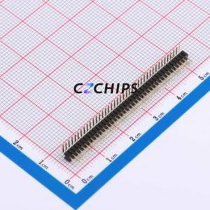 1271WR-40P Pin Header Bent Lead Through Hole,P=1.27mm Connector 1x40P 1.27mm Pin Header Right Angle Insert - Product Image 1