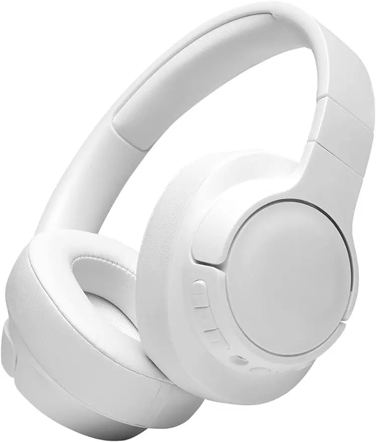 سماعات أذن جديدة لاسلكية قابلة للطي وخفيفة الوزن موديل 760NC مع خاصية إلغاء الضجيج النشط - بيضاء، متوسطة - موديل 2024