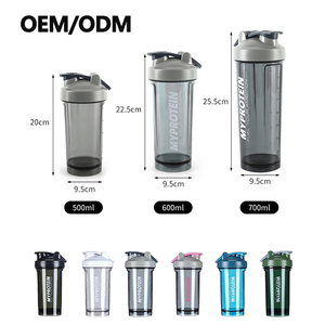 2024 New Custom Logo 500 ml 16oz hiện đại BPA free Mixer nhựa rõ ràng chai nước thể thao phòng tập thể dục Protein Shaker chai - Product Image 4