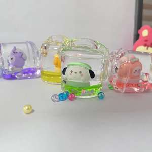 Custom Mini Floating liquido portachiavi in lega e resina acrilica coppetta olio artigianale con <span class=keywords><strong>Bubble</strong></span> Ball Star Design - Product Image 2