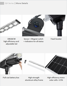 Lampadaire LED Solaire Hybride Haute Luminosité 60W-250W, Indice de Protection IP66, Garantie 3 Ans, Angle de Faisceau 140x70 pour Parking Extérieur - Product Image 4