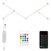 Barre lumineuse LED USB RGB à synchronisation musicale et commande vocale, lampe murale modulaire moderne en ABS, blanc chaud, décoration pour salle de jeu