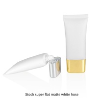 Cosmétiques 30 ML/g Tube ultra-plat en plastique PE blanc Lotion pour les soins de la peau Crème pour les yeux Fond de teint Tube d'extrusion d'emballage liquide