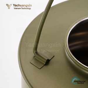 Bouilloire de camping en acier inoxydable, pot à eau portable avec couvercle et poignée pour pique-nique et voyage - Product Image 4