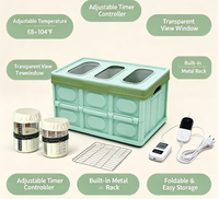 Boîte de Fermentation Multifonctionnelle Pliable pour la Maison, Armoire de Levage de Pâte avec Température et Minuteur Réglables, Outil de Rangement Léger
