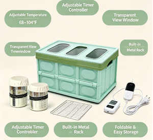 Multi-Functional Home Fermenting Box <b>Collapsible</b> Dough Proofing Cabinet with Adjustable Temp & Timer Lightweight <b>Storage</b> Tool - Product Image 5