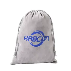 Bolsa de flanela personalizada, bolsa com cordão para malha de veludo com impressão de logotipo personalizado