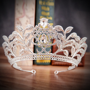 Vintage Retro oro Boda nupcial Tiaras y <span class=keywords><strong>coronas</strong></span> para las mujeres novia concurso Real Corona boda accesorios de la joyería de ZGH1132 - Product Image 3