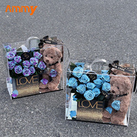 AM-PFE75 Ammy Unsterbliche Blumenbox Valentinstag Neujahrsgeschenke Konservierte Rose Teddybär Garten Acryl für Muttertag