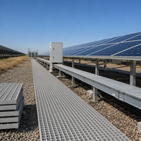 Grille de couverture en PRV noir résistant aux UV avec service de découpe pour passerelle de ferme photovoltaïque et station solaire à grande échelle