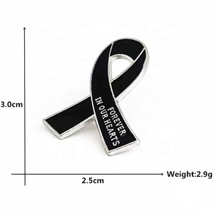 Thái Lan tưởng nhớ màu đen ruy băng nhận thức tang ung thư trâm cài hy vọng Pin ve áo - Product Image 2