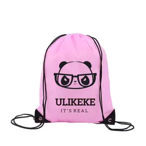 Ulikeke 2021 Polyester Drawstring Bags Customized Logo Print Multi Color Low MOQ Gymbag Shoes Bag