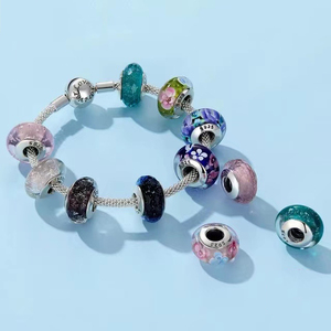 <span class=keywords><strong>BAMOER</strong></span> Factory 925 plata esterlina burbuja roja Murano cuentas de cristal encanto ajuste pulsera colgante mujer joyería accesorios SCZ027 - Product Image 6