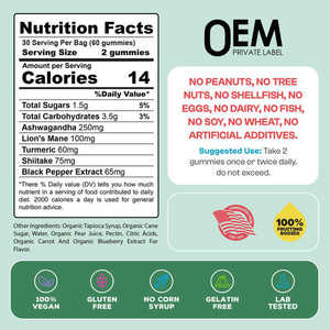 Biochealth Ashwagandha sư tử bờm nấm Gummies Hữu Cơ Reishi Đông Trùng Hạ Thảo đuôi gà tây maitake nấm shitake bổ sung - Product Image 2