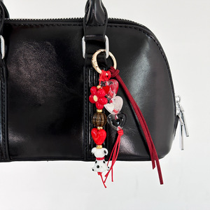 Ciondolo per Borsa con Perline Colorate a Tema Cartone Animato, Fiore e Cuore, in Corda Intrecciata, Design di Nicchia - Product Image 2