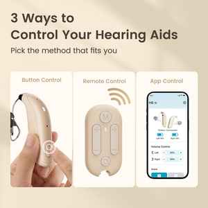 Audífono Recargable RIC Flysound con Bluetooth, Ganancia de 60dB, para Personas con Pérdida Auditiva, con Estuche de Secado y Carga - Product Image 4