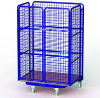 Chariot de manutention mobile industriel à 4 roues pivotantes, chariot de distribution d'entrepôt, couleur personnalisée pour atelier et supermarché