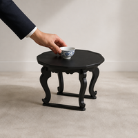 Table d'appoint octogonale en bois, style minimaliste, avec pieds courbés sculptés, meuble d'appoint pour salon et chambre, décoration intérieure Guangdong