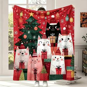 Manta de Franela con Estampado de Hojas Otoñales y Bayas, Ligera y Resistente a la Decoloración, Ideal para el Invierno, con Diseño Personalizado - Product Image 6