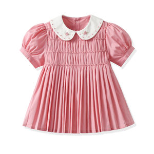 Set Due Pezzi per Neonata con Ricamo Floreale Smock, Maniche a Sbuffo, Abbigliamento per Bambine con Pantaloncini 2025 - Product Image 3