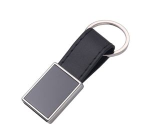Customized UV Print Laser Logo Wholesale Modern Minimalist Printable logo Metal Leather Keychain Blank Car Advertising Gift - Product Image 1
