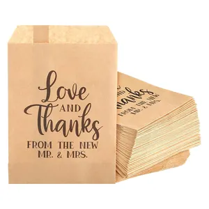 婚礼糖果袋为客人爱宠爱零食定制印刷标志礼品牛皮纸散装牛皮纸感谢卡