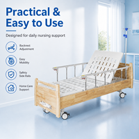 Lit médical réglable en bois à double manivelle, qualité supérieure, fonctionnement manuel, pour soins médicaux à domicile