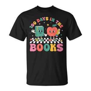 Camiseta de 100 días de escuela para profesores de lectura y niños, 100 días en la escuela - Product Image 1