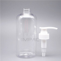 Flacon pompe en plastique PET transparent de grande taille pour shampoing, distributeur de savon liquide vide pour soins personnels et cosmétiques